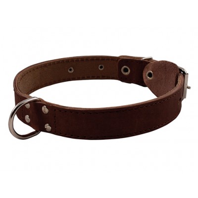 Ошейник кожаный двойной с кольцом Каскад для собак, обхват шеи 63-72 см., ширина 4.5 см. (арт. DAI 00045034)