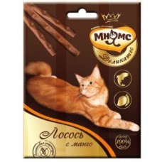 Мнямс Деликатес лакомые палочки 9 см для кошек с лососем и манго 3х4 гр. (арт. DAI 703317)