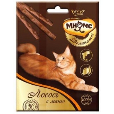 Мнямс Деликатес лакомые палочки 9 см для кошек с лососем и манго 3х4 гр. (арт. DAI 703317)