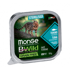Monge BWILD Adult Sterilised Tuna - консервы из тунца с овощами для стерилизованных кошек, 100 гр.