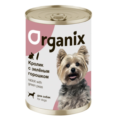 Organix - беззерновые консервы для собак Кролик с зеленым горошком