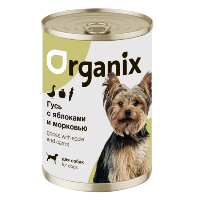 Organix - беззерновые консервы для собак Фрикасе из гуся с яблоками и морковкой