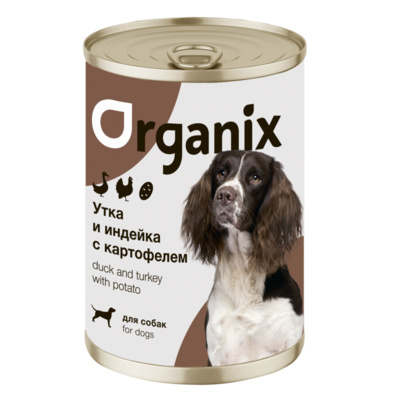 Organix - беззерновые консервы для собак утка, индейка и картофель