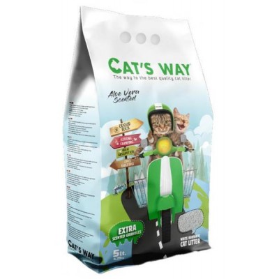 Cat's Way Aloe Vera - комкующийся бентонитовый наполнитель для кошачьего туалета с ароматом алоэ вера