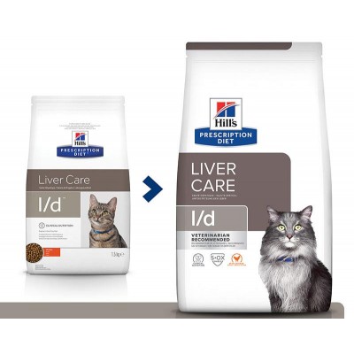 Hill's Prescription Diet l/d Liver Care - сухой диетический корм для кошек при заболеваниях печени