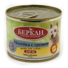 Berkley Turkey & Pear - консервы для взрослых собак с индейкой и грушей, 200 г (арт. 044600)