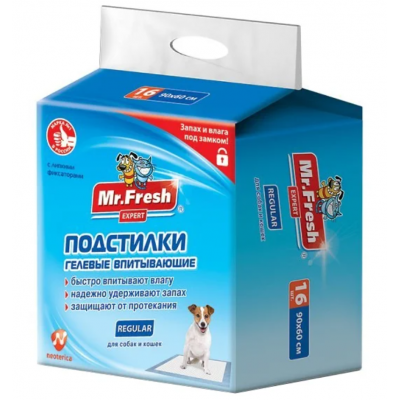 Mr. Fresh Пеленки Regular для собак 90x60 см, 16 шт (F503)