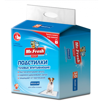 Mr. Fresh Пеленки Regular для собак 40x60 см, 30 шт (F501)