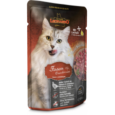 Leonardo Fasan+Cranberry - влажный корм для взрослых кошек, пресервы супер-премиум класса с фазаном и клюквой