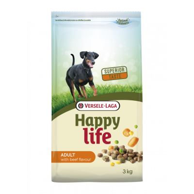 Happy Life Adult Medium Maxi Beef - сухой корм для взрослых собак средних и крупных пород, с говядиной
