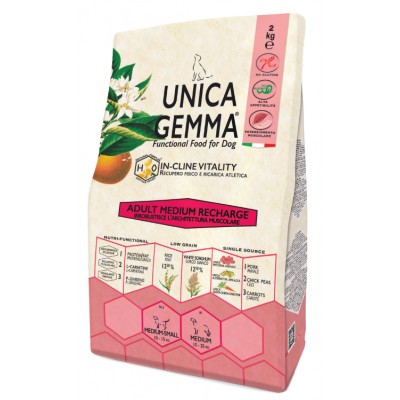 Unica Gemma Medium Adult Recharge - сухой корм для укрепления мускулатуры взрослых собак средних пород, со свининой
