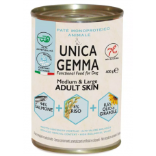 Unica Gemma Pate Medium & Maxi Salmon - влажный корм для взрослых средних и крупных пород собак, паштет с лососем и рисом, 400 г