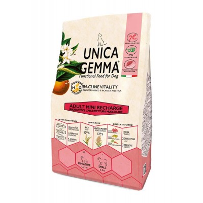 Unica Gemma Mini Adult Recharge - сухой корм для укрепления мускулатуры взрослых собак мелких пород, со свининой