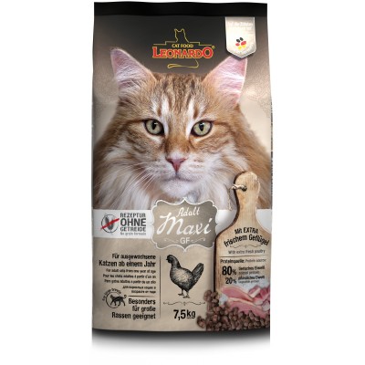 Leonardo Maxi Croc Grain Free - беззерновой корм для кошек крупных пород, птица и амарант