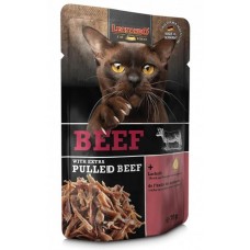 Leonardo Beef + Extra Pulled Beef - влажный корм для взрослых кошек, паштет из говядины + тушеная говядина, 70 г