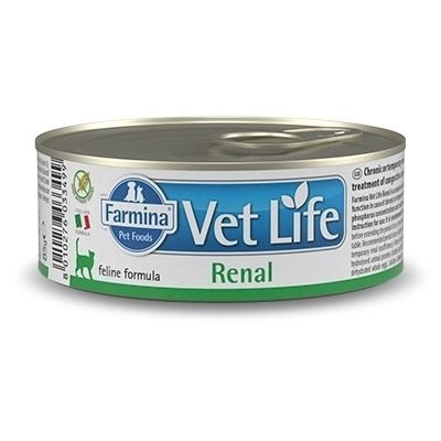 Farmina Vet Life Cat Renal - диетический влажный корм для кошек при почечной недостаточности, 85 г