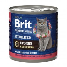 Brit Premium by Nature - консервы с кроликом и брусникой для взрослых стерилизованных кошек, 200 г (арт. 5051328)