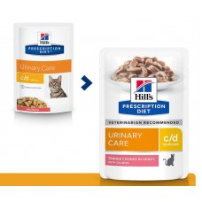 Hill's Prescription Diet c/d Multicare Urinary Care - влажный диетический корм для кошек при профилактике мочекаменной болезни (мкб), с лососем 