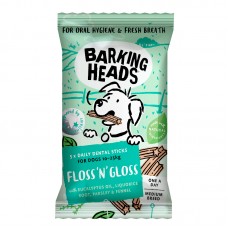Barking Heads Floss'n'Gloss - лакомство для собак, палочки для зубов "Ослепительный блеск здоровых зубов", 150 г