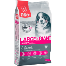 Blitz Classic Puppy Large & Giant Chicken Rice - сухой корм для щенков крупных и гигантских пород, курица и рис