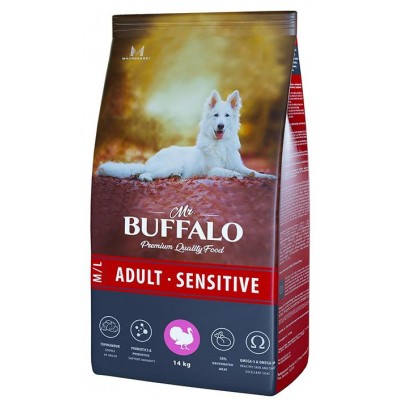 Mr.Buffalo Adult Sensitive Turkey - сухой корм для взрослых собак всех пород с чувствительным пищеварением, с индейкой и рисом