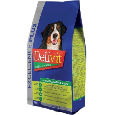 Delivit Excellence Adult Dog Beef, Lamb & Rice - корм для взрослых собак любых пород, говядина и ягненок с рисом