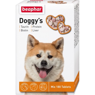 Beaphar Doggy's Mix - Кормовая добавка для собак с таурином, биотином, протеином, 180 табл. (арт. DAI12568)