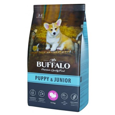 Mr.Buffalo Puppy & Junior Turkey - сухой корм для щенков и юниоров средних и крупных пород, с индейкой и рисом