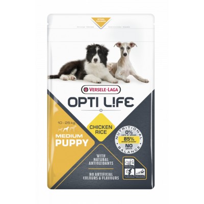 Opti Life Puppy Medium Chicken - корм для щенков средних пород, с курицей и рисом (арт. 431154)