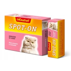 Биокапли антипаразитарные на холку Amstrel "Spot-on" для кошек и котят, 4 пипетки (упаковка) (арт. TYZ EVC038)