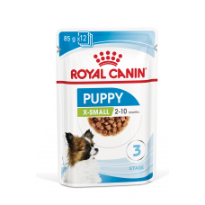 Royal Canin X-Small Puppy Pouch - влажный корм для щенков миниатюрных размеров в возрасте от 2 до 10 месяцев, 85 г (кусочки в соусе)