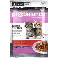ProBalance 1st Diet Kitten Veal - влажный корм для котят, с телятиной в желе (25 шт*85 г)