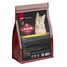 Landor Cat Sterilised Turkey & Duck - полнорационный сухой корм для взрослых стерилизованных кошек, c индейкой и уткой