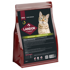 Landor Cat Indoor Turkey & Lamb - полнорационный сухой корм для взрослых домашних кошек, индейка с ягненком