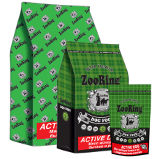 ZooRing Adult Active - сухой корм для взрослых активных собак всех пород, с мясом бычков и рисом