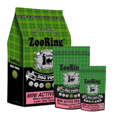 ZooRing Adult Mini Active - сухой корм без пшеницы для взрослых активных собак мелких пород, с мясом бычков и рисом