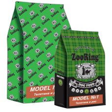 ZooRing Adult Model №1 - сухой корм для стерилизованных и кастрированных собак всех пород, с телятиной и рисом