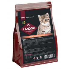 Landor Cat Kitten Turkey & Salmon - полнорационный сухой корм для котят, индейка с лососем