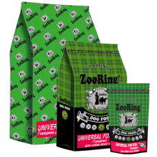 ZooRing Universal For Dog - полноценный универсальный сухой корм для взрослых собак всех пород, с говядиной и рисом