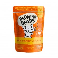 Meowing Heads - паучи для кошек с курицей и говядиной "Куриное наслаждение" Paw Lickin' Chicken (100 г)