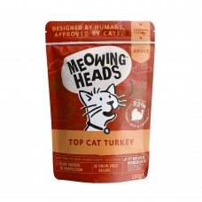 Meowing Heads - паучи для кошек с индейкой, говядиной и курицей "Аппетитная индейка" Top Cat Turkey (100 г)