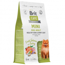 Brit Care Dog Mini Healthy Skin&Shiny Coat - сухой корм для взрослых cобак миниатюрных пород для здоровья кожи и шерсти, с лососем и индейкой