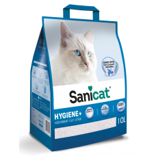 Sanicat Hygiene + White - впитывающий минеральный наполнитель для кошачьего туалета из силиката кальция