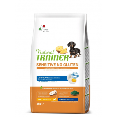 Trainer Natural Sensitive No Gluten Mini Adult Egg - сухой корм для собак мелких пород с чувствительным пищеварением, с яйцом