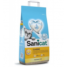 Sanicat Classic Unscented - впитывающий минеральный наполнитель для кошачьих туалетов, без запаха 