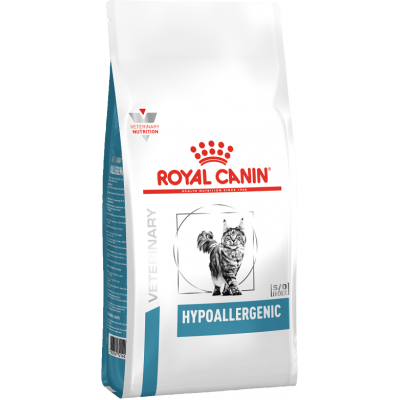 Royal Canin Hypoallergenic DR 25 - сухой полнорационный диетический для взрослых кошек, применяемый при пищевой аллергии или пищевой непереносимости