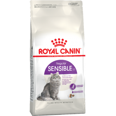 Royal Canin Sensible - сухой корм для взрослых кошек (в возрасте от 1 года до 7 лет) с повышенной чувствительностью пищеварительной системы