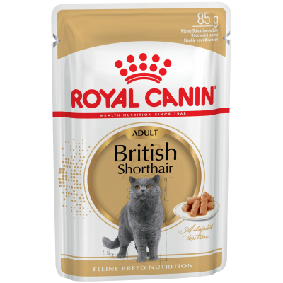 Royal Canin British Shorthair - пресервы для кошек британской породы в соусе 85 г х 12 шт.