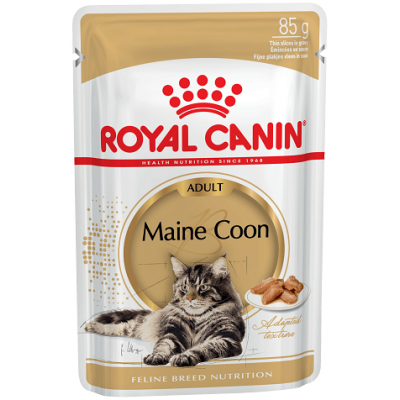 Royal Canin Maine Coon Adult - влажный корм для взрослых мейн-кунов кусочки в соусе 85 г х 12 шт.