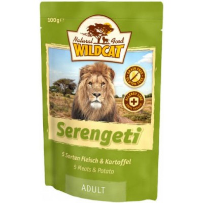 Wildcat Serengeti-пресервы для кошек c 5 видами мяса и картофелем"Серенгети "100 гр.